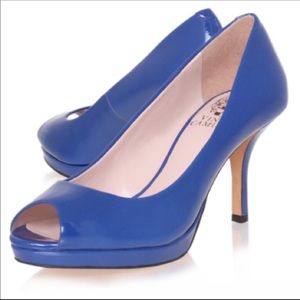 Black Vince camuto open toe pumps